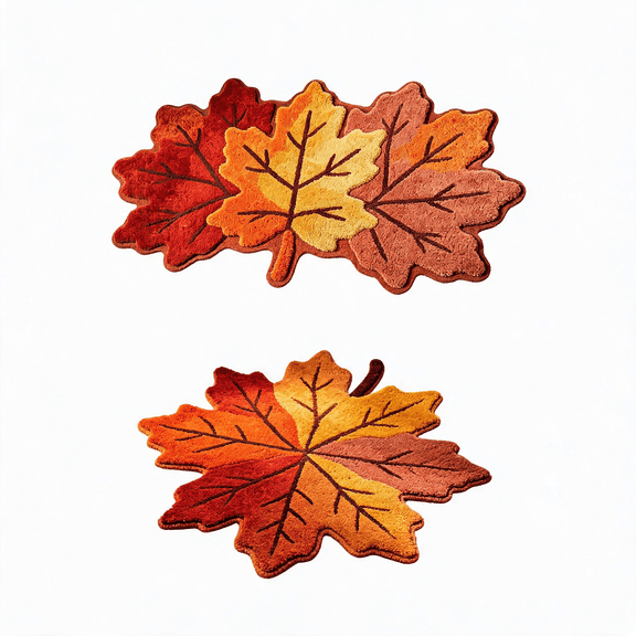 Kdkad Fall Bathroom Rugs, Thanksgiving Orange Maple Leaf Bath Mat, Softs-touch Non-slip Bath Rug for Indoor Outdoor Fall Decor, Elegant Carpet for Living Room Entryways Bedroom, House Warming Gifts