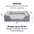 thumbnail image 4 of FurHaven Pet Products Velvet Waves Perfect Comfort Full Support Orthopedic Sofa-Style Pet Bed for Dogs & Cats - Granite Gray, Medium, 4 of 14