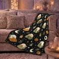 thumbnail image 6 of Sleepy Halloween Ghosts Pumpkins Pattern, Festive Halloween Scene, Warm Flannel Blanket for Living Room and Family Room, Art Lovers Halloween Gift, Festive Home Decor, 6 of 9