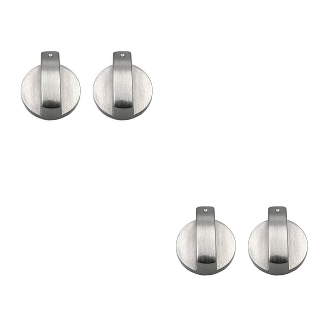 Wosthever 2 uds. De perillas de Control de estufa de plateadas universales de Metal de 6/8mm, adaptadores, interruptor de horno, cerraduras 8 2piezas