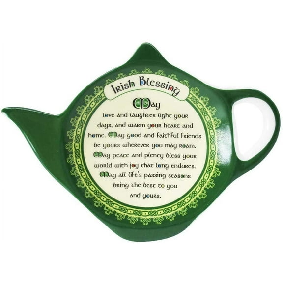 Irish Shamrock Spiral Blessing Teabag Holder
