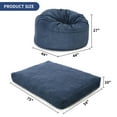 thumbnail image 2 of 2-in-1 Convertible Bean Bag Chair Bed for Adults - Extra Large Corduroy Sofa with High-Density Foam, Washable Cover - Ideal for Living Room, Bedroom- Navy Blue, Queen (D48"xH27", Mattress 80"x60"x10"), 2 of 8