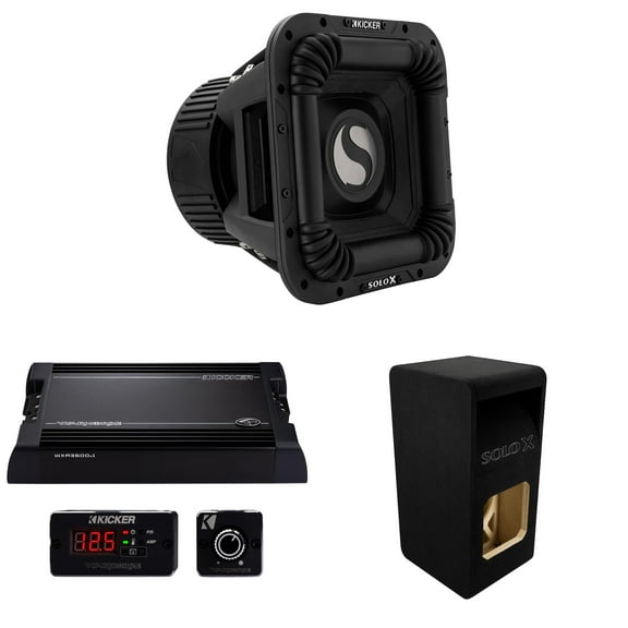 Kicker SOLOX 49L7X121 12" Subwoofer & Enclosure with WXA3600.1 Warhorse Mono Amplifier