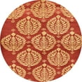 thumbnail image 1 of Ahgly Company Indoor Round Abstract Dark Orange Abstract Area Rugs, 5' Round, 1 of 6