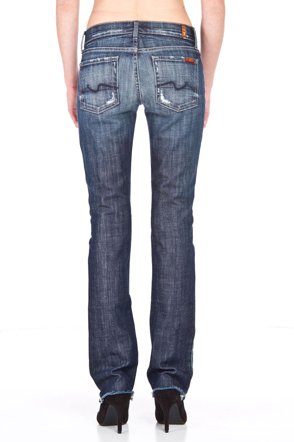 Seven For All Mankind Ladies Classic Straight Leg Jeans in Stone Blue ...