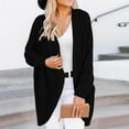 thumbnail image 4 of Women‘s Bat Sleeve Cardigan Sweater Solid Color Long-sleeve Sweater Jacket, 4 of 6