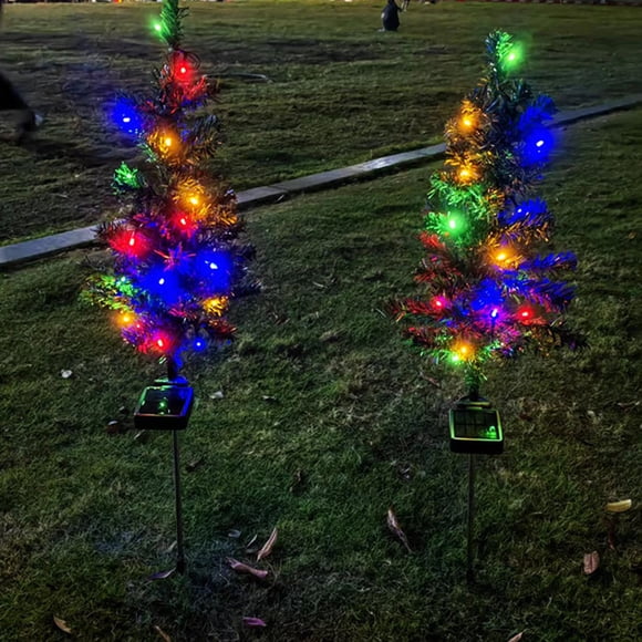 Christmas Decorations Indoor Outdoor,Christmas Tree Decorations,2 Pack Solar Christmas Tree Lamp,Garden Decoration,Lawns LED Color Lamp,Outdoor Landscapes Lamp For Garden,Patio,Yard,Flowerbed,Parties