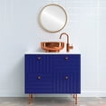 thumbnail image 2 of Miroir Rond Encadré London - Vaporisation Or - 31 Pouces x 31 Pouces, 2 of 7