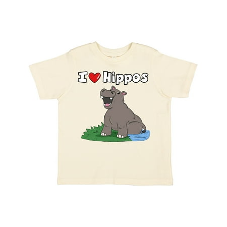 

Inktastic I Love Hippos Gift Toddler Boy or Toddler Girl T-Shirt
