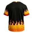 thumbnail image 4 of XIAOCHA Halloween Flame Print T Shirt for Men Short Sleeve Crew Neck Fire Graphic Pullover Top, Black, Sizes L, 4 of 4