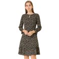 thumbnail image 1 of Vestido A Media Pierna Allegra K Leopardo Negro M, 1 of 6