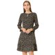 thumbnail image 1 of Vestido A Media Pierna Allegra K Leopardo Negro M, 1 of 6
