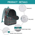 thumbnail image 4 of Unisex Boho Vintage Rucksack, Bohemian Print Backpack with Front Pocket, Durable Lightweight Bag for School College Work Travel, Perfect Gift, 4 of 5