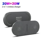 40W Wireless Charging Pad, Dual 20W Fast Wireless Charging Mat for iPhone 15/14 13 12 11/Pro/Pro Max/Mini/SE/X/XS,Apple Airpods 3/2/Pro,for Samsung Galaxy s22/Note/Bud+