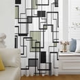 thumbnail image 6 of Sage Green Geometric Sheer Curtains 96 Inches Long, Black Grey Abstract Striped Modern Art Light Filering Curtains, Privacy Drapes Simi Floor to Veiling Curtain for Living Room Large Window Treatment, 6 of 9