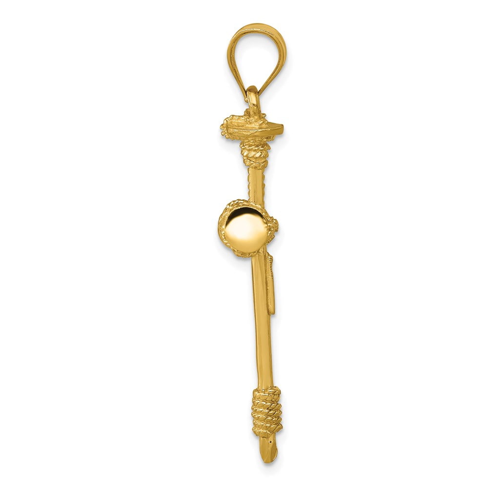 Finest Gold 14K Yellow Gold Polished Nail Cross Pendant