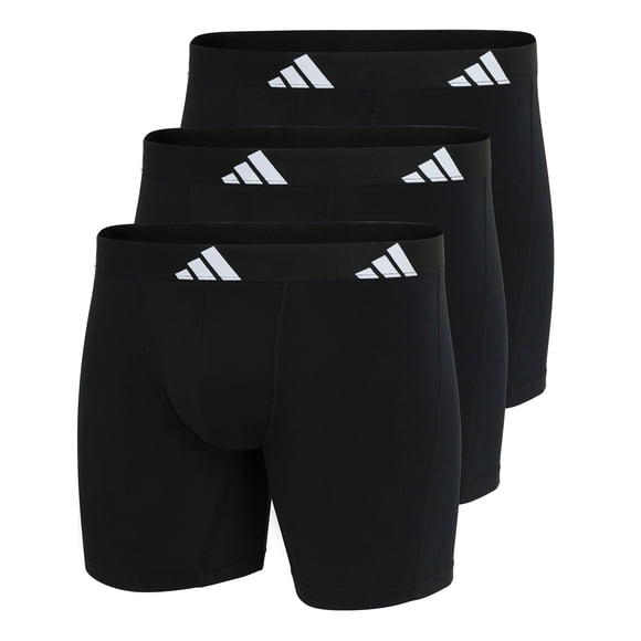 adidas men's boxer shorts, 3-pack - Boxer Briefs, Active Flex Cotton, Logo Black M (Medium)