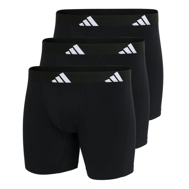 adidas Calzoncillos bóxer para hombre, Lote de 3 - Boxer Briefs, Active Flex Cotton, Logo Negro XL (X-Large)