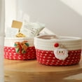 thumbnail image 5 of Home Textile Storage,Small Christmas Basket Christmas Storage Basket Cotton Rope Woven Basket For Nursery Cute Toy Storage Basket Christmas Basket For Gifts Empty Home Decor, 5 of 5
