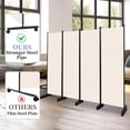 thumbnail image 6 of YASRKML 6FT 4 Panel Rolling Room Divider, Self-lockable Room Dividers and Folding Privacy Screens with Wheels, Partition Privacy Screens , Portable Wall Divider for Room Separation, Beige, 6 of 7