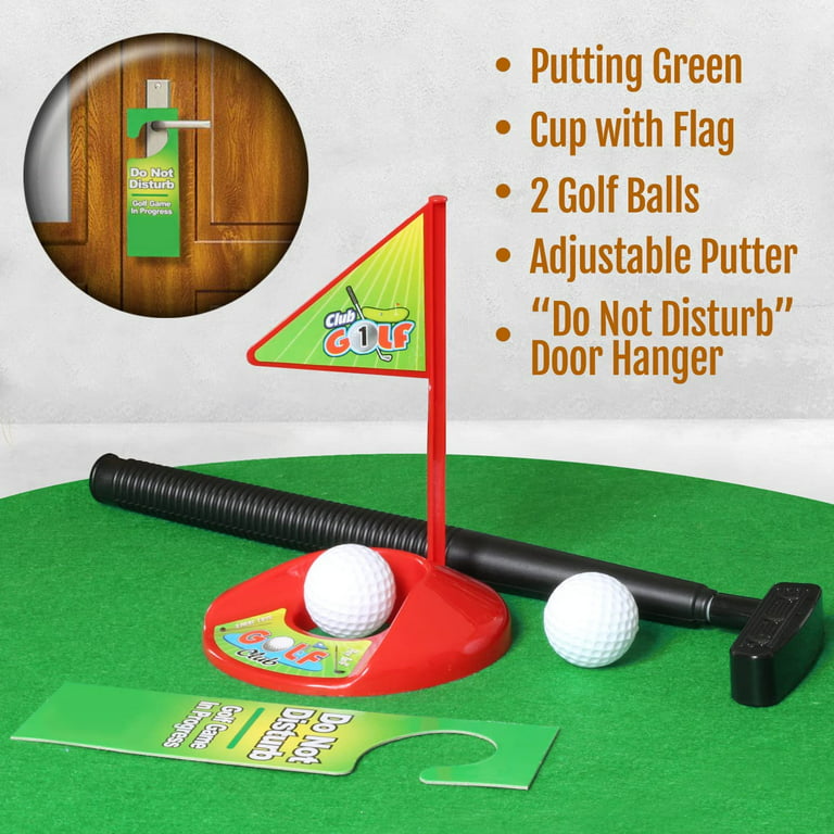 Toilet Golf Game Set - Practice Mini Golf - Great Toilet Time Funny Gag Gifts for Golfer