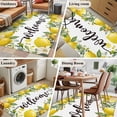 thumbnail image 6 of Rectangle Area Rug 4x6ft, Summer Yellow Lemon Welcome Quote Non-Shedding Washable Area Rug, Farmhouse Wild Flower Non Slip Low-Profile Rugs for Living Room, Bedroom Dining Room, 6 of 9