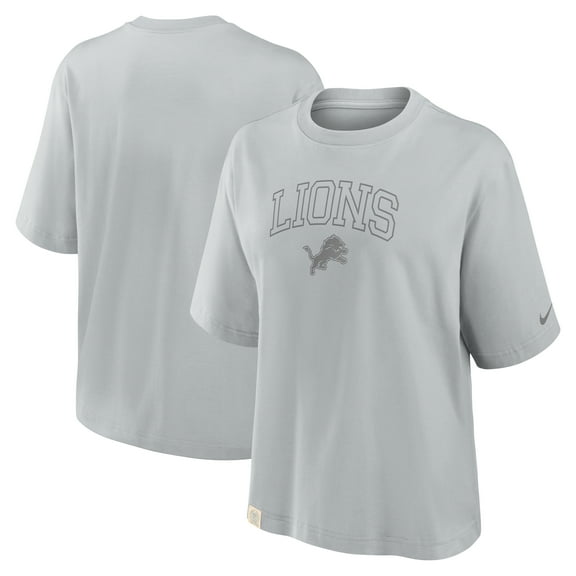 Women's Nike Gray Detroit Lions Glory Arch Boxy T-Shirt
