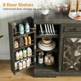 thumbnail image 4 of Farmhouse Buffet Cabinet with Storage, 55" Sideboard with Doors & Shelves, Coffee Bar & Pantry Cabinet with Light, Wooden Buffet Table for Kitchen, Dining Room (Rustic Brown), 4 of 7