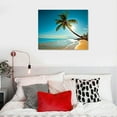 thumbnail image 4 of WERPE  Canvas Wall Art Summer Ocean Waves Prints Coconut Trees Beach Seascape Painting Hawaii Sea Nature Pictures for Living Room Home Office Wall Decor Artwork, 4 of 4