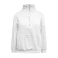 thumbnail image 4 of Womens Sweatshirt Casual Half Zip Fleece Long Sleeve Lightweight Pullover with Kangaroo Pocket Fall Outfits 2026, 4 of 7