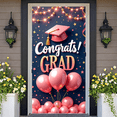 thumbnail image 5 of Pink Theme Graduation Banner Gold Decorative Grad Party Backdrop Pink Balloons Golden Stars Graduation Background for Graduation Party Graduation Ceremony Grad Photo Shoot, 5 of 9