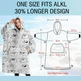 thumbnail image 4 of Oversized Wearable Blanket Hoodie,Cute Halloween Ghosts Pattern Sherpa Blanket Hoodie with Super Pockets,Super Warm Fuzzy Pullover for Women & Men, 4 of 6