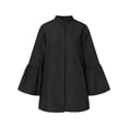 thumbnail image 2 of Innerwin Shirts Button Down Women Tops Work V Neck Plain Blouse Black XL, 2 of 5