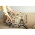 thumbnail image 2 of Ambesonne Paris Throw Pillow Cover 2 Pack, Eiffel Tower on Grunge Wall, 18", Brown Beige, 2 of 5