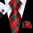 thumbnail image 3 of Juego de corbata Barry.Wang a cuadros para hombre con pañuelo, 3 of 7