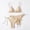 Beige, variant on Thin Strap Triangle Cup Bikini Top with Tie Side High Cut Bottom Two Piece Swimsuit Green XL