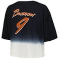 thumbnail image 3 of Women's Majestic Threads Joe Burrow Black/White Cincinnati Bengals Dip-Dye Player Name & Number Crop Top, 3 of 3