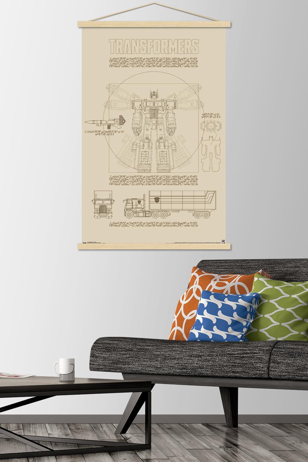 Hasbro Transformers - Sketch Wall Poster with Wooden Magnetic Frame, 22.375" x 34"