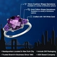 thumbnail image 2 of Gem Stone King 10K White Gold Purple Amethyst Engagement Ring for Women | 3.80 Cttw | Cushion Checkerboard 10MM | Gemstone February Birthstone | Size 5, 2 of 6