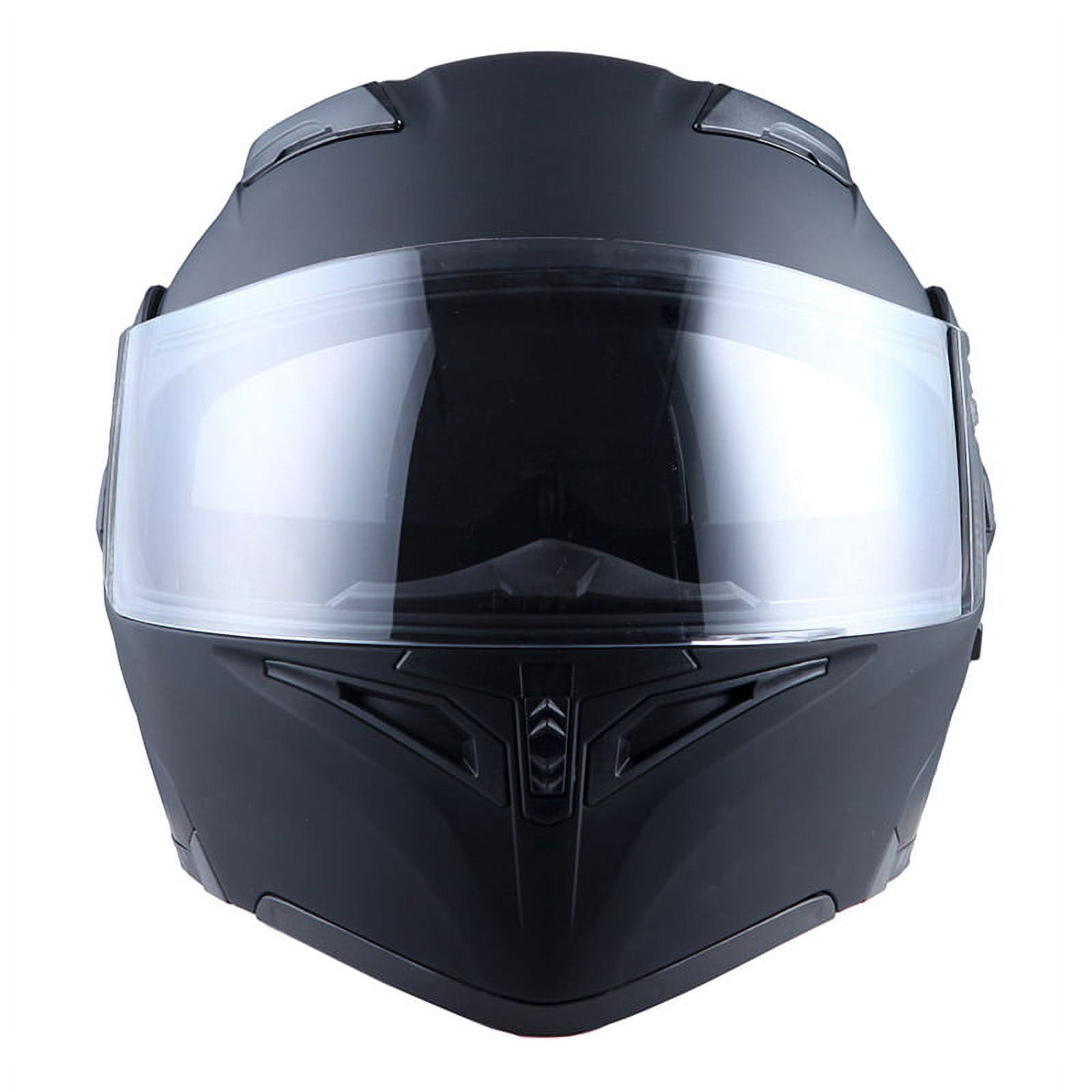 1Storm Adult Motorcycle Modular Flip up Street Bike Full Face Dual Visor Helmet HB-B89CLS Matt Black