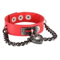 thumbnail image 3 of de material cuero PU de moda, brazalete Vintage, brazalete de , joyería para punk, regalos para Cosplay, , Halloween, 6,5 cm d rojo, 3 of 7