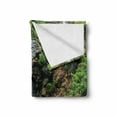 thumbnail image 2 of Japanese Soft Flannel Fleece Throw Blanket, Cascading Waterfall Pond Under Bridge Reflections of Flowers in Water Pattern, Cozy Plush for Indoor and Outdoor Use, 50" x 70", Green White, by Ambesonne, 2 of 6