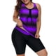 thumbnail image 1 of Plus Traje de Baño Atlético Tipo Rash Guard Capri Tankini para Mujer Talla, 1 of 6