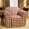 Home Trends Brighton Check Chair Slipcover, Red