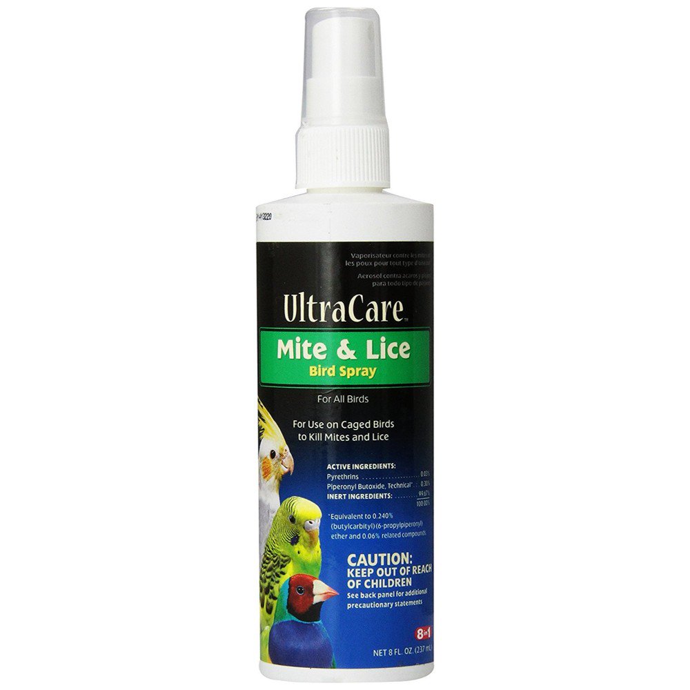 UltraCare Mite And Lice Bird Spray 8 Ounces, For All Caged Birds