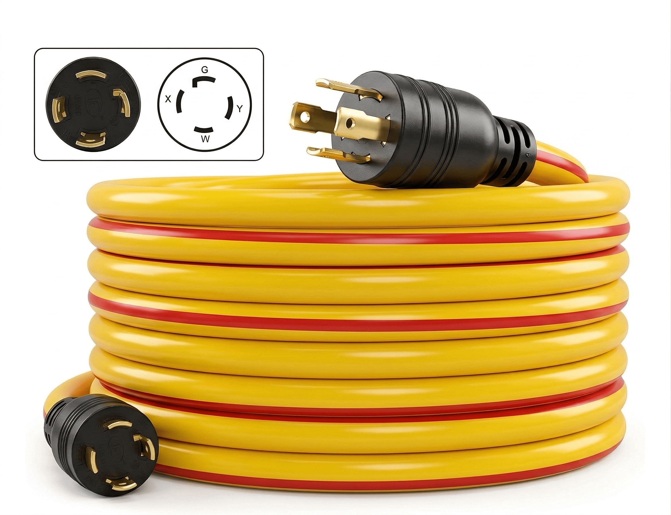Conntek CTG1430-025 L14-30  4 Prong 30 Amp 25 Foot Generator Extension Cord STW,  125/250V Up to 7500W 10 Gauge STW Generator Cord UL Listed