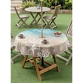 thumbnail image 4 of Outdoor Tablecloth with Umbrella Hole for Patio/Picnic/Party/Camping, Teal Ombre Coastal Waterproof Table Cloth Round Cover Washable, Sea Nautical Summer Beach Starfish Coral (Dia 54"), 4 of 8