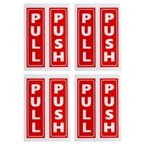 Uxcell 2"x5" Adhesive Vertical Push Pull Door Sign Red 4 Set