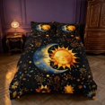 thumbnail image 2 of Homewish Watercolor Sun Moon Bedding, Botanical Leaves Duvet Cover Full, Black Reversible 3pcs, 1 Duvet Cover and 2 Pillowcases, 2 of 6