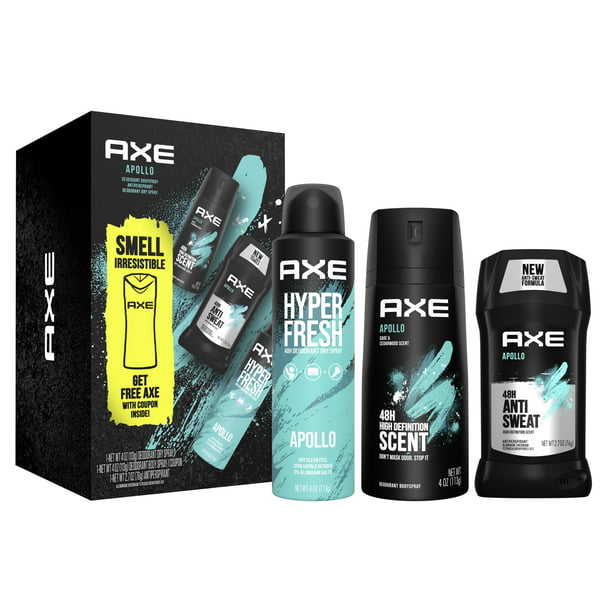 ($22 VALUE) AXE Men's Apollo Deodorant Gift Pack , 3 Pack - Walmart.com